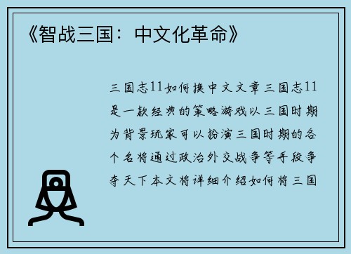 《智战三国:中文化革命》